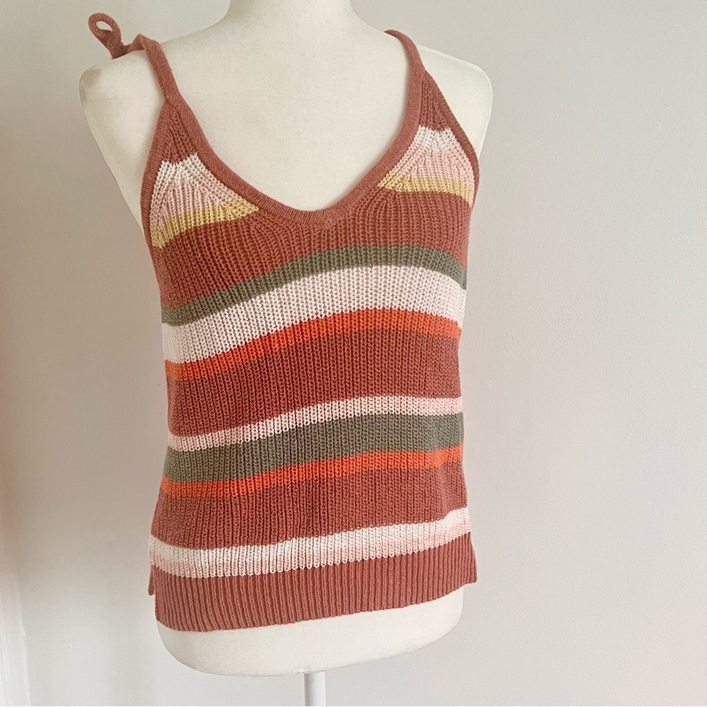 Madewell Striped Tie-Sleeve Sweater Tank